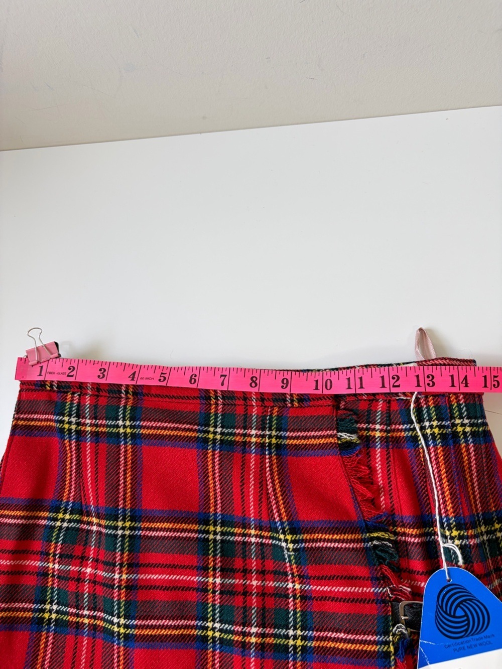 Laird Portch of Scotland Vintage Red Tartan Plaid 100% Wool Kilt Maxi Skirt - Picture 7 of 7